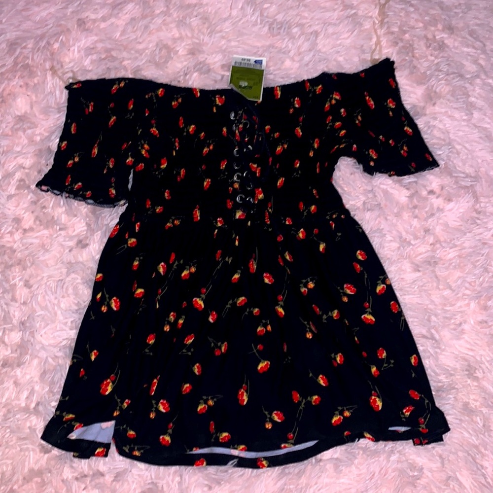Off the shoulder top with flowers